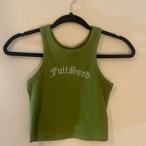Full Send rhinestone cropped tank